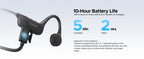 DOOGEE BoneBeat Run Bone Conduction Headphones Open-Ear Wireless Sports Earphone 10 Hours Battery Life for Running, Cycling