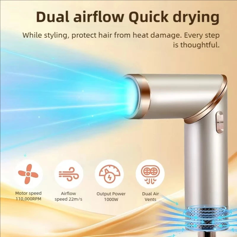 5 in 1 Handle Foldable Hair Dryer Portable Multifunctional Home Hair Dryer Negative Ion Hair Care Curling Iron Personal Styling