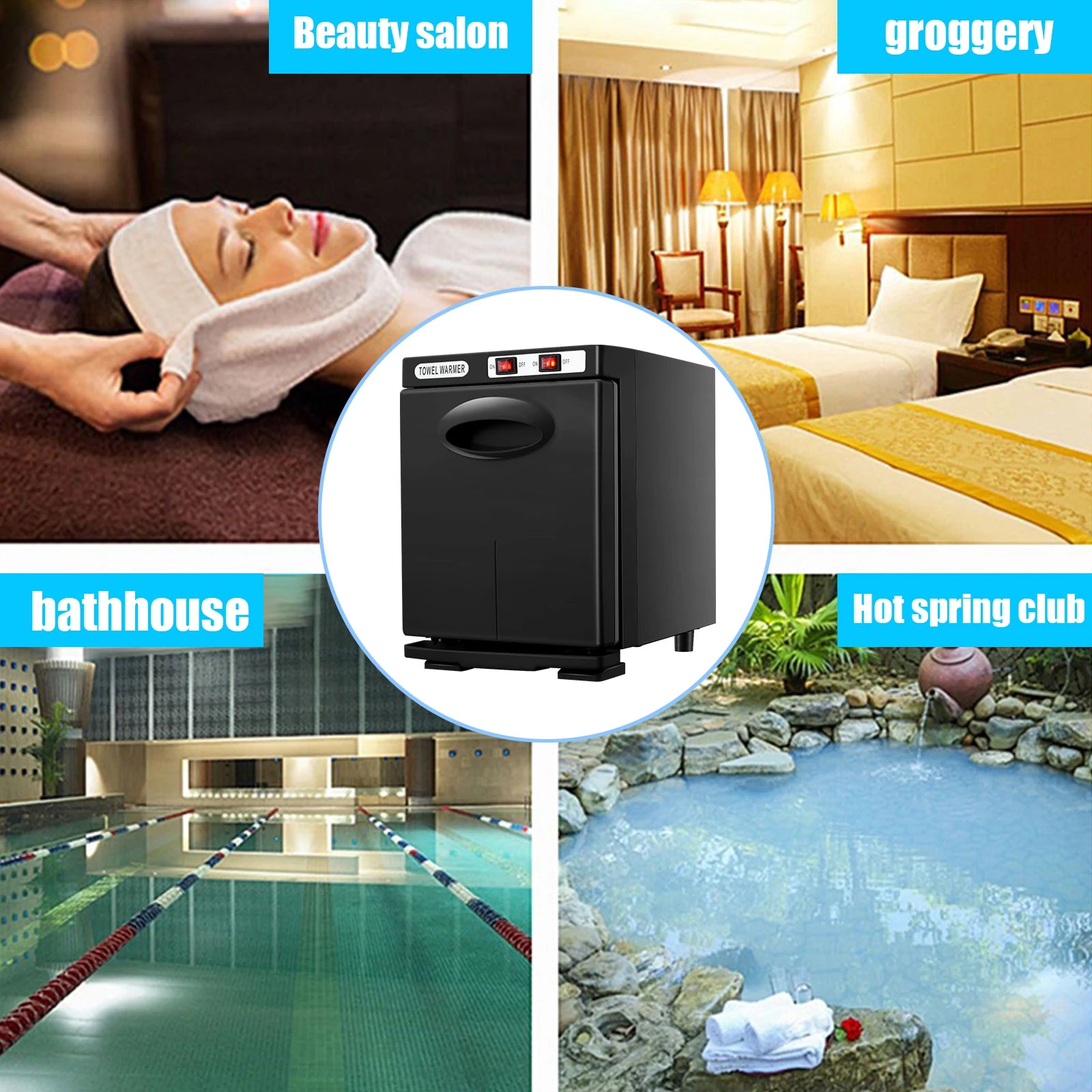 150W UV Ozone Heated Towel Sterilizer Cabinet  5L Fast Warm-Up for Spa Nail Salon 3-in-1 Disinfection with Heat & UV & Ozone