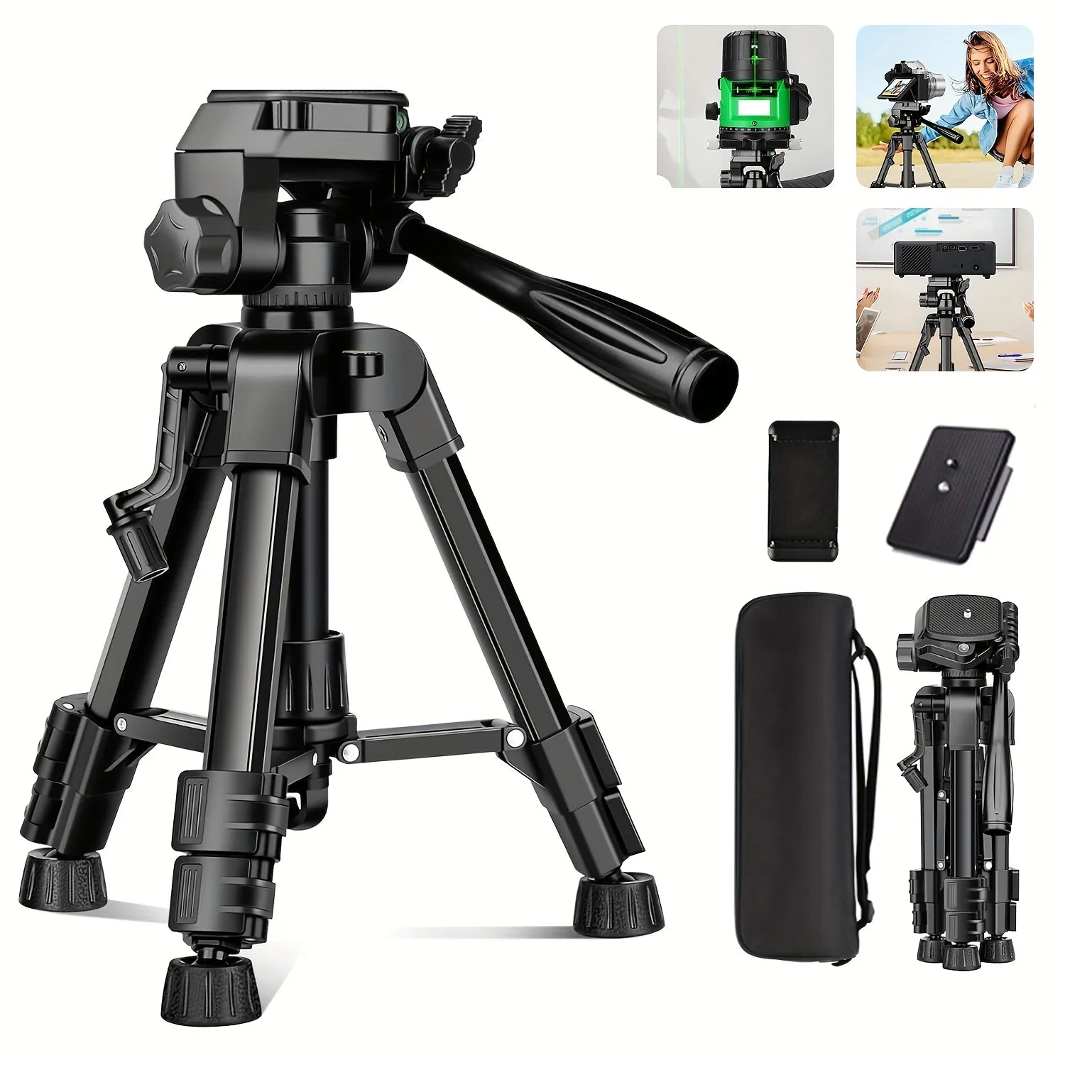 Mini Tripod for Camera, 25inch Aluminum Tabletop Camera Tripod, Portable Travel Tripod , for Cameras, Projectors, Spotting Scope Ürün ana görseli