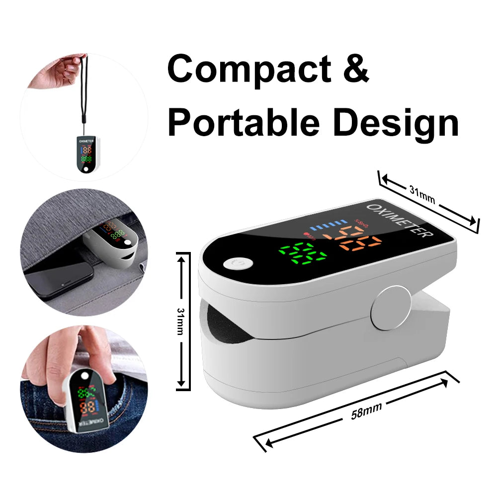 Oximeter Portable Fingertip Pulse Blood Oxygen Saturation Monitor With LED Display Fingertip Oximeter Testing SpO2 Health Care