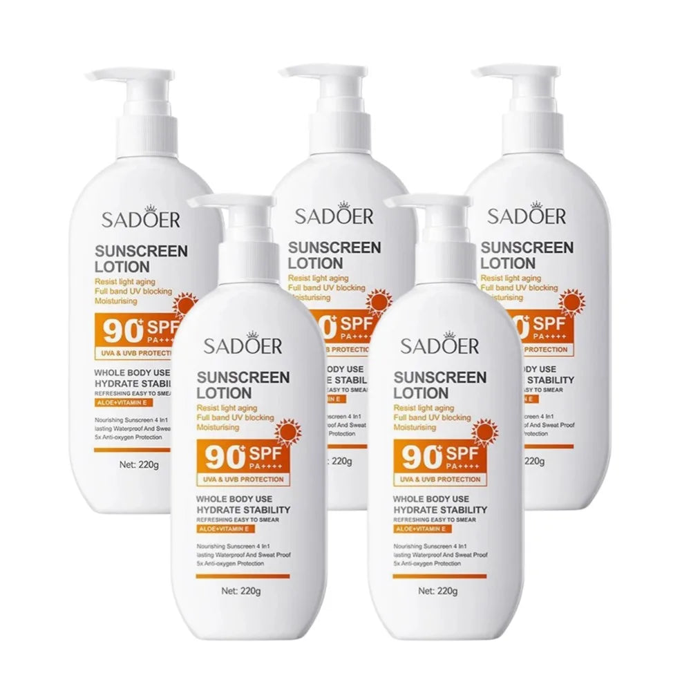 SPF90 PA+++ UVA/UVB sun protection for whole body Anti-aging Refreshing Sunscreen Aloe vitamin E UV Protection sun block