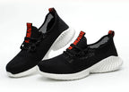 summer work shoes with protection breathable Lightweight safety shoes with iron toe anti-stab anti-slip working summer shoes