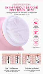 3 IN 1 Electric Facial Cleaner Face Cleansing Brush Wash Machine Spa Skin Care Massager Blackhead Cleaning Charging