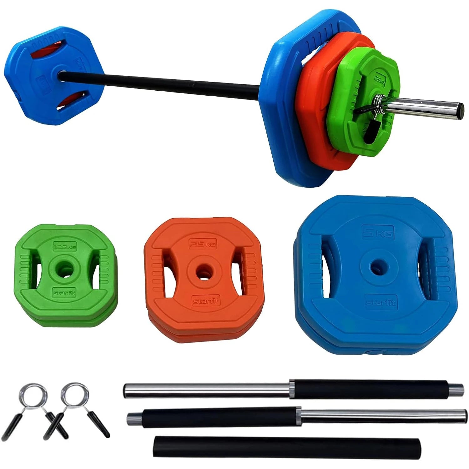 40lb /20kg Adjustable Barbell Disk Free Weights Strength Training Adjustable Barbell Weight Set for Home and Gym Workout Ürün ana görseli