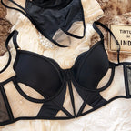 French Thin Cup Women Lingerie Set Sexy Hollow Lace Bra Set Summer Mesh Comfort Breathable Underwear Fish Bone Tops Intimates