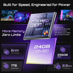 Cubot Android Smartphone P90, G100 Octa-core, 2.2GHz, Dual Speakers, 24GB+256GB, 6.88" 120Hz Screen, 64MP, 5100mAh,NFC, 4G Phone