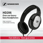 Sennheiser HD206 Over-Ear Wired HiFi Drivers Stereo Bass Audiophile Headphones Original Noise-Canceling Monitoring Headset