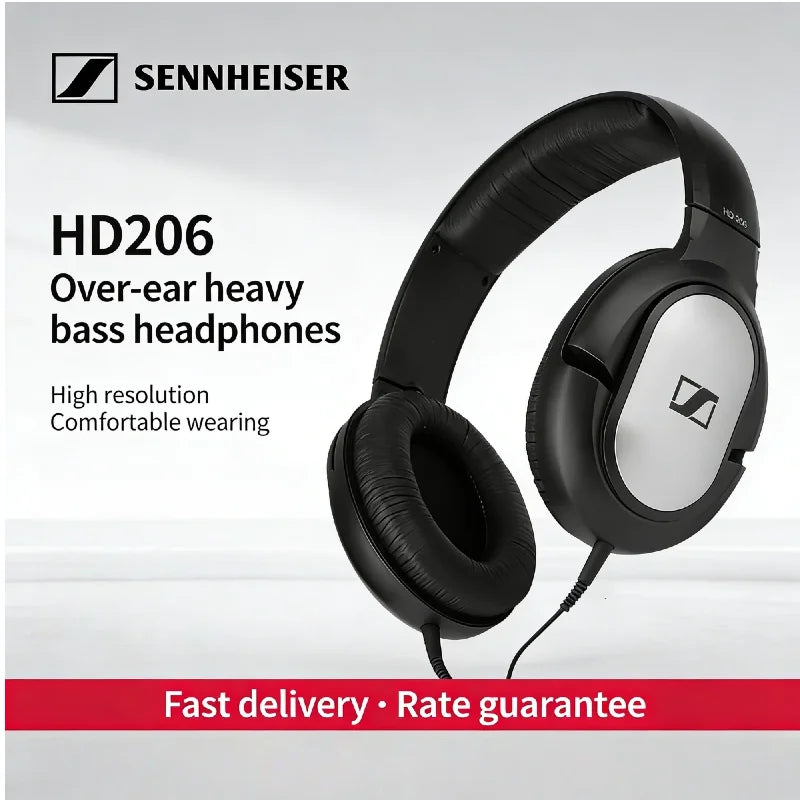 Sennheiser HD206 Over-Ear Wired HiFi Drivers Stereo Bass Audiophile Headphones Original Noise-Canceling Monitoring Headset Ürün ana görseli