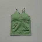Vision Twist Front Longline Top Women Gym Tank Yoga Tops Quick Dry Thin Strap High Elastic Running Vest Push-up Fitness Vest