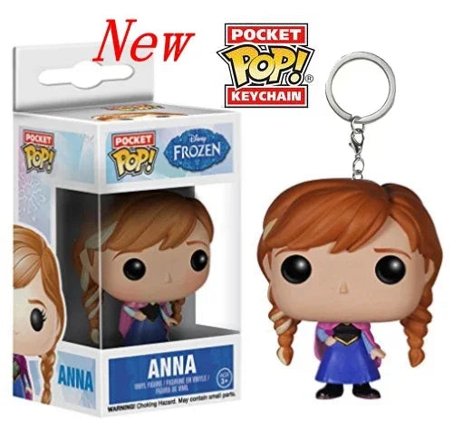 New FUNKO Keychains Disney Demona Princess Bella Ariel Alice Anna Elsa Bell Jack Sally stitch Action Figure Toys Ornaments