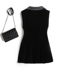 Black Velvet Vest Jacket For Women Sleeveless Blazer Fashion 2026 Spring And AutumnSuit Tank Top  Retro Waistcoat Z2338