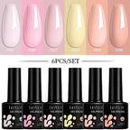 LILYCUTE 7ML 6PCS Neon Gel Nail Polish Set fluorescent Series Color Changing Semi Permanent Soak Off Manicure kit Nail Art Gel