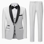 Men's Casual Business Have Smoking Suit High End Brand Boutique Fashion Blazer Vest Pants Groom Wedding Dress Party Suit