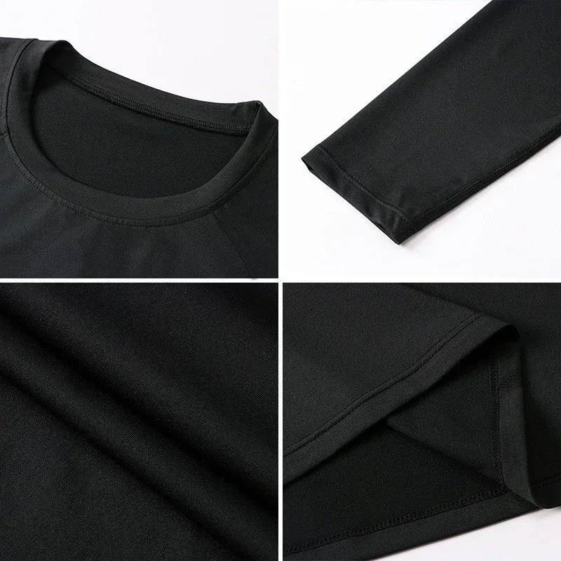Plain Spring Mens Training Sport T-shirts Quick Dry Tight Long Sleeve Compression Shirt Sportswear Gym Clothing Fitness Shirts