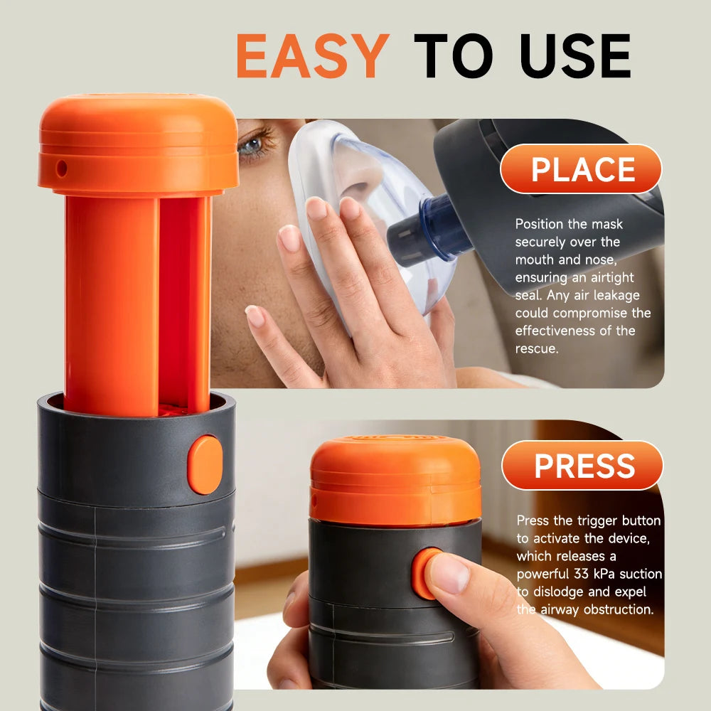 Auto Choking Rescue Device Strong Airway Suction Rescue Device Portable Anti Choking Device First Aid Kit for Kids and Adults
