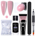 LILYCUTE 15ml Extension Gel Nail Polish Set Quick Nail Prolong With Extend Mold Nail Tips Acrylic Solution Manicure Tools Kit