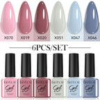 LILYCUTE 6PCS Gel Nail Polish Set Summer Neon Nail Gel Kits For DIY Nail Vernis Semi Permanent UV Lamp Gellak Nail Varnish Set