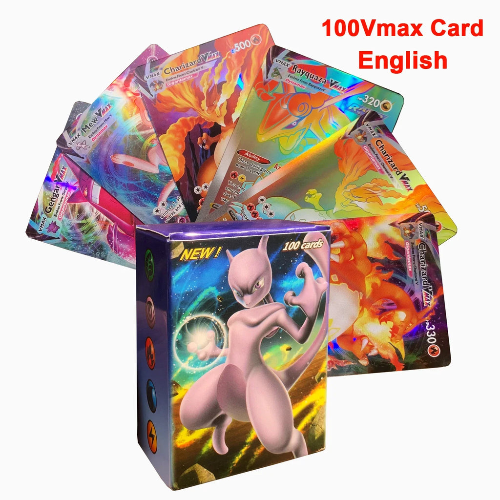60-100Pcs New English French Spanish Pokemon Cards GX MEGA EX TAG TEAM Vstar Game Battle Card Hot Sale Collection Card Kids Gift