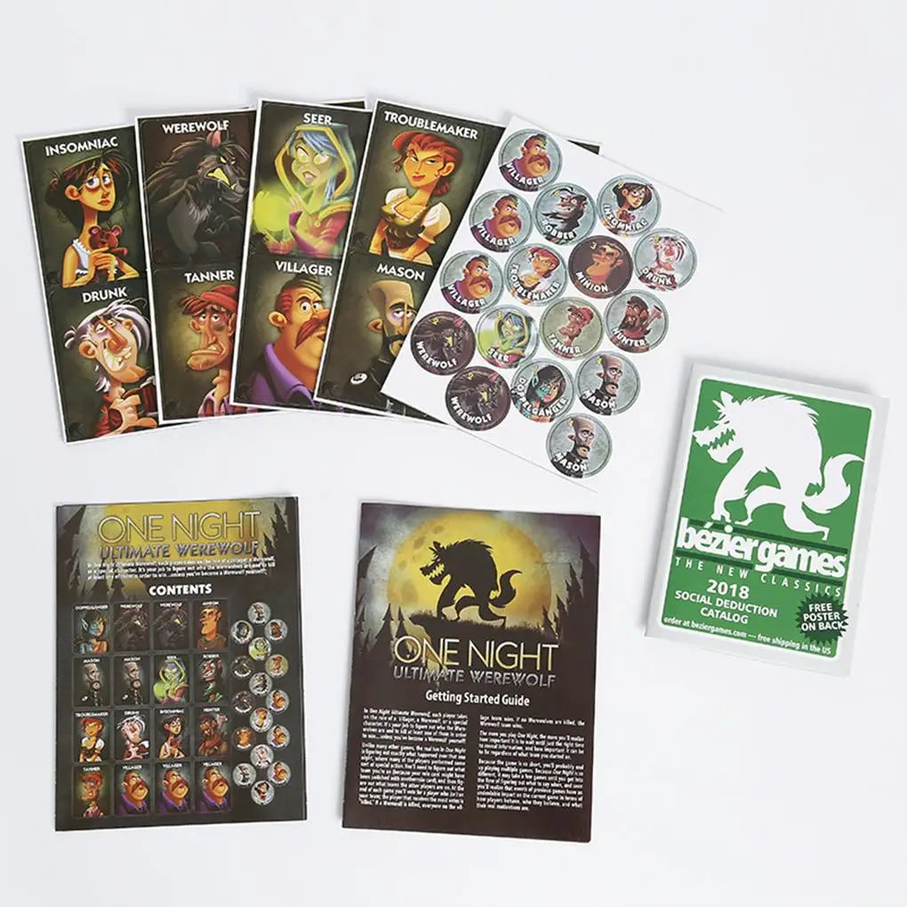 Board Games One Night Ultimate Werewolf Game Card Daybreak Vampire Alien Bonus Roles Party Home Playing Cards Paper Game Card Ürün ana görseli