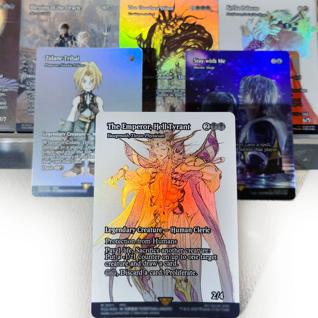 FCA FIN FIC PIP LTR FOIL4-002 magical cards Ancient Copper Dragon Tcg proxy Traveling Chocobo Celes, Rune Knight gathering