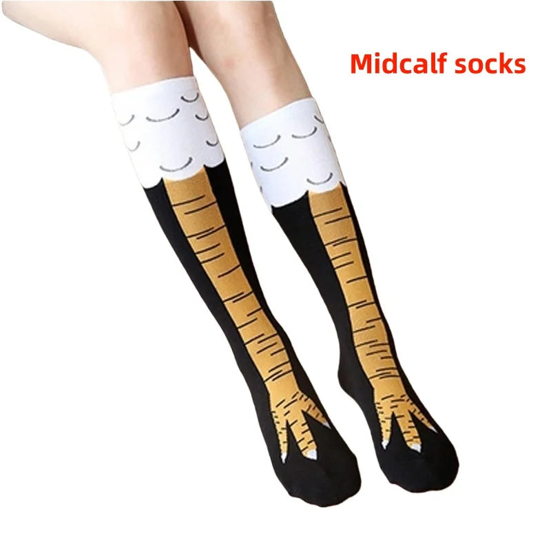 Funny Crazy Chicken Feet Socks Unisex - Novelty Knee-High Socks Funny Gift