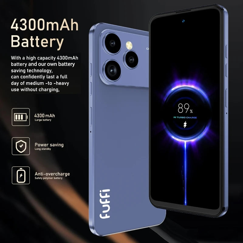 FUFFI Global Vision i17 Pro Max Smartphone Android 8GB RAM 256GB ROM 6.56 Inch Phone 720x1612HD 24+48MP 5G Network Mobile Phones