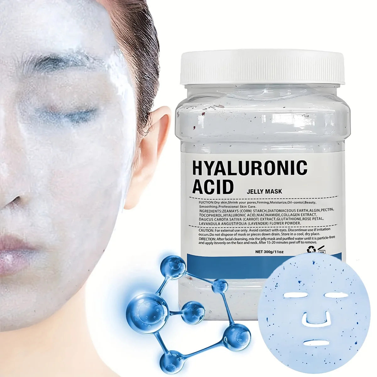 Hyaluronic acid jelly mask face, Moisturizing gel mask, Deep hydration for skin care, 11-ounce. Ürün ana görseli