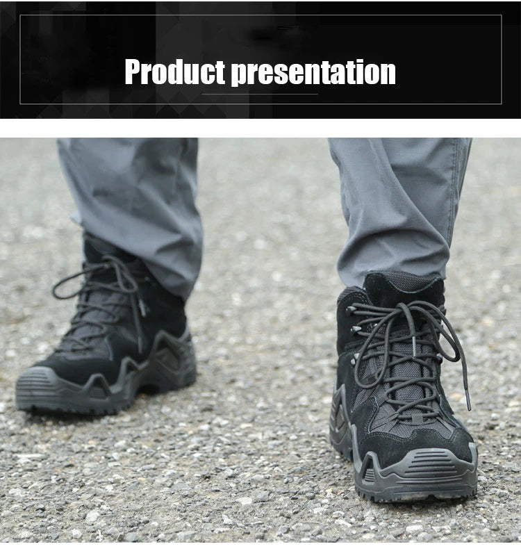 Men Casual Hunting Ankle Boots Outdoor Tactical Hiking Man Boot  Hunting Work Boots for Motorcycle Shoes Botas Militares