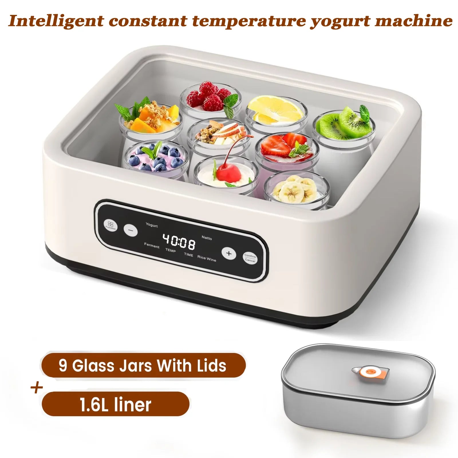 Eco-friendly Probiotic Yogurt Maker with Timer Intelligent Constant Temperature Fermentation Machine For yogurt,natto, rice-wine Ürün ana görseli