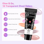 Poly Gel Nail Colors: 12 Colors Nail Extension Gel Kit Bright Rainbow Pink Purple Blue Color Collection Poly Gel Nail Kit