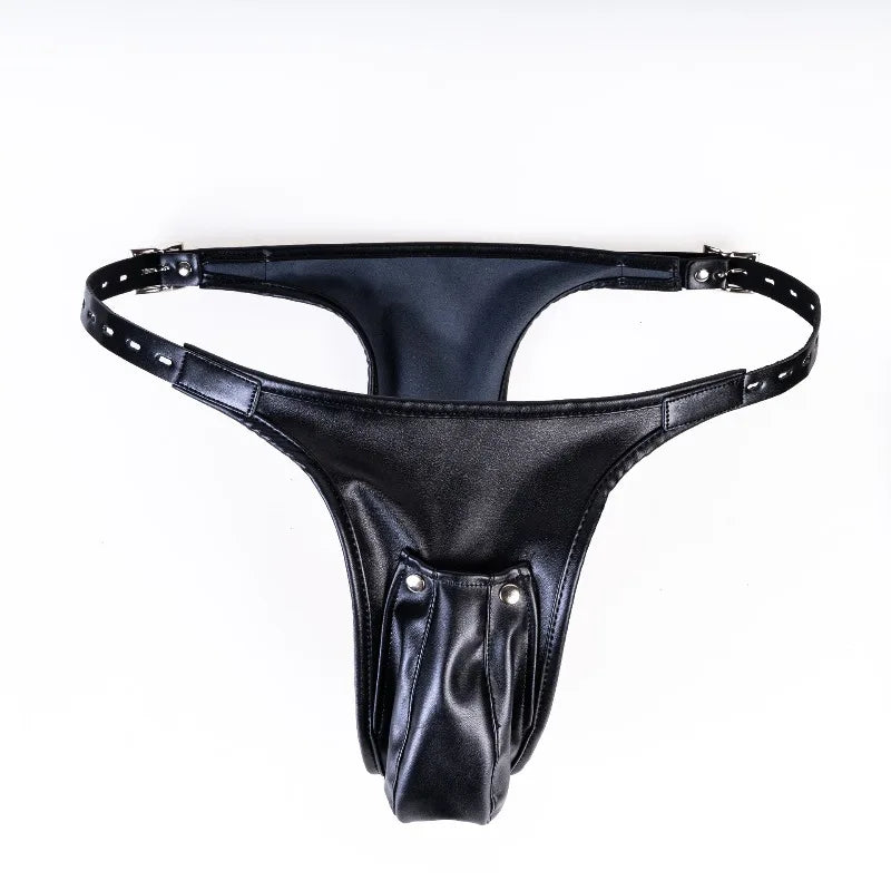 Multi-Functional Leather Chastity Panties with No Vibration Silicone Dildo Anal Accessories for Couple Sensual Play Sex Toys