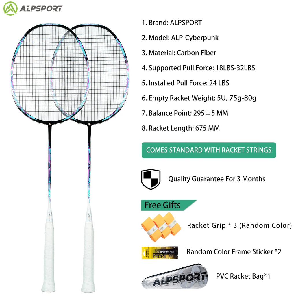 ALP ZJ2.0 Pro 4U 85g 100% Carbon Fiber + Titanium Alloy Badminton Racket Ultra-light Sports Equipment Racket Badminton Training