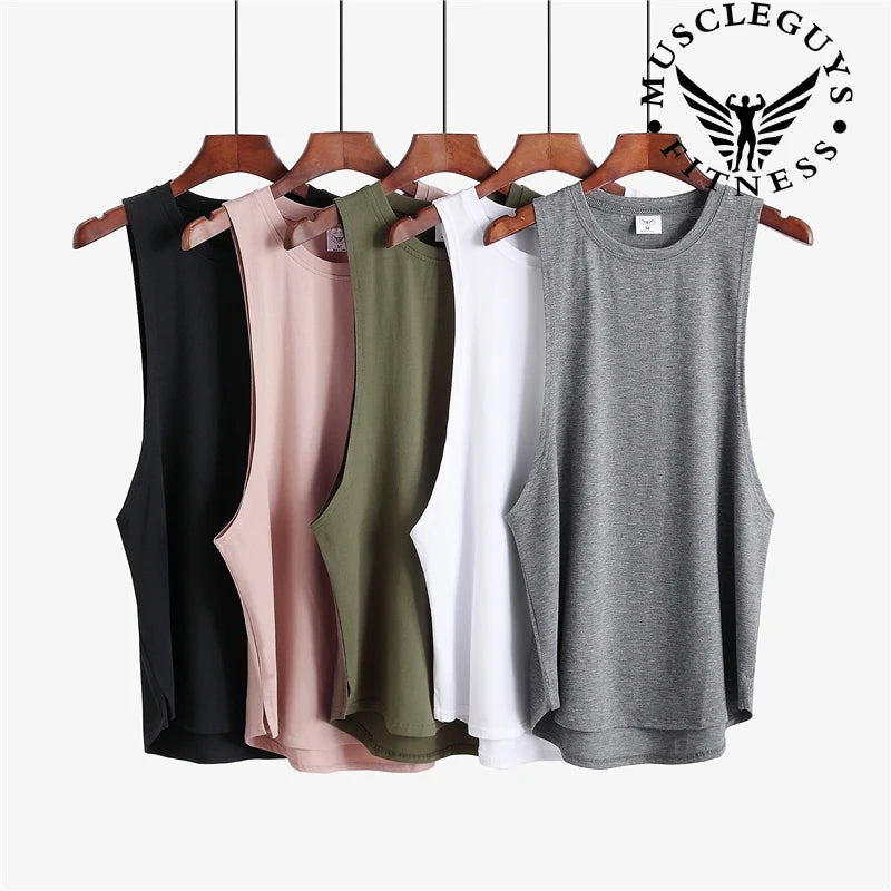 Grey Men's Sleeveless Tank Top Fitness Clothing Sportswear Gym Stringer Bodybuilding Undershirt Fashion Vest for Men Ürün ana görseli