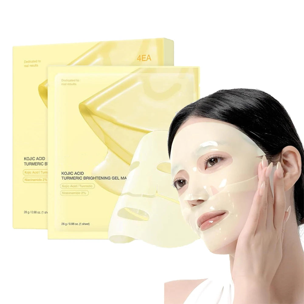 4pcs/Box Absorbable Kojic Acid Turmeric Brightening Gel Mask Collagen Moisturizing Facial Mask Retinol Anti Wrinke Firming Mask Ürün ana görseli