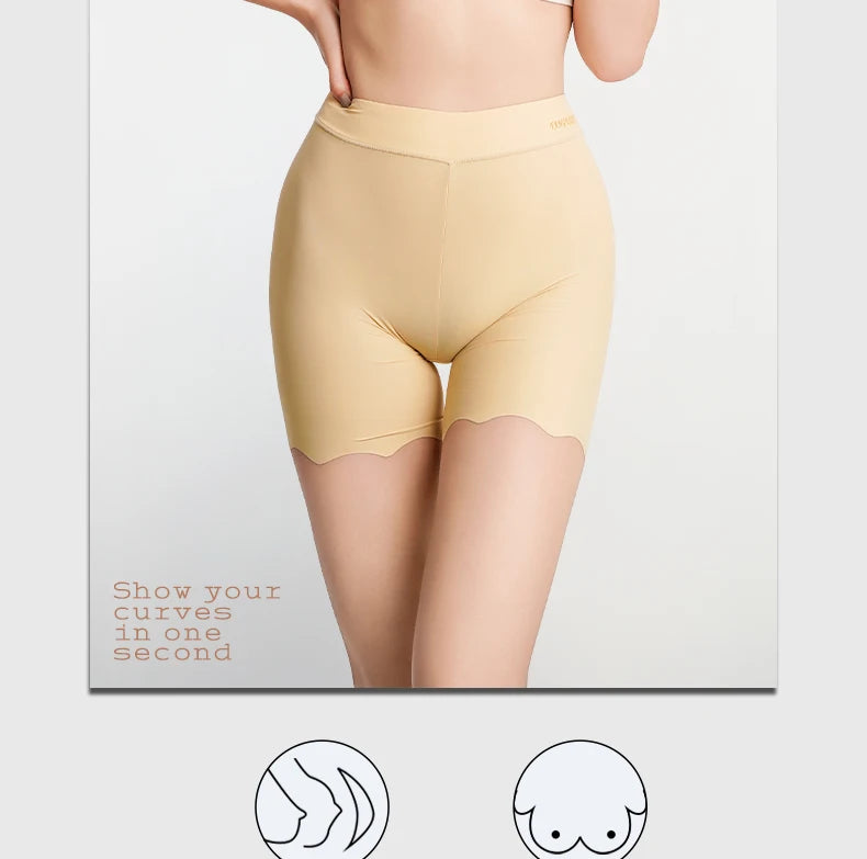 2pcs Seamless Safety Shorts Womens Ice Silk Summer Anti Rub Underwear Boxers Under Skirt Panty Big Size Short Leggings 40-100kg