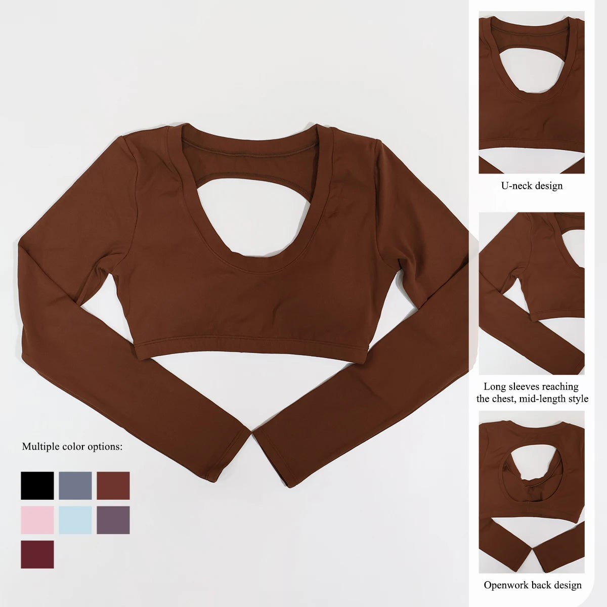 New Summer Women's Backless Long Sleeved Yoga Top Breathable Soft Sportswear for Gym Training Comfortable Fitness Clothing Woman