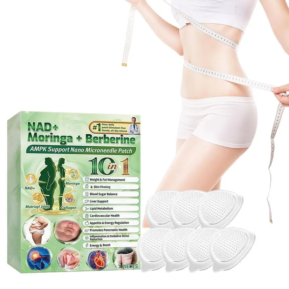 1-5X 10-in-1 Berberine x NAD+ Weight Management Assistance Patch Easy To Use Body Weight Loss Sticker Body Care Patch Main image