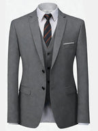Men's Burgundy 2-Piece Suit Set (Blazer + Trousers Only, No Vest Included),Slim Fit Formal Business Wedding Party Jacket & Pants
