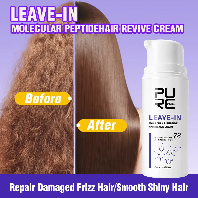 PURC Keratin Hair Treatment Leave-In Hair Mask Straightening Repair Damaged Frizz Smooth Shiny Hair Cream Hair Care Products Ürün ana görseli