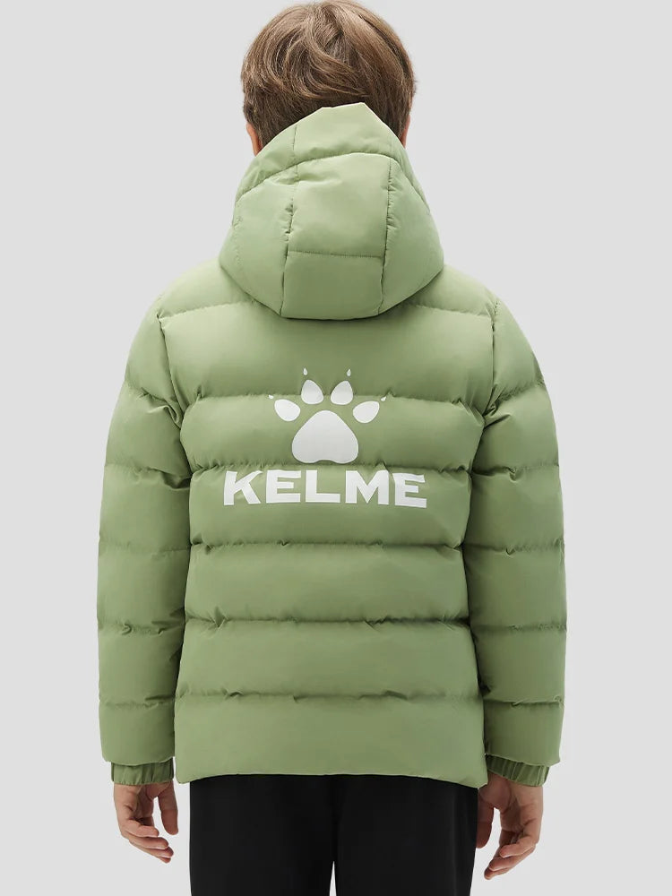 Kelme Children's Warm Cotton Jacket Winter Football Training Cotton Jacket Student Sports Down Jacket Coat