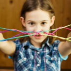 Rainbow Cats Cradle String 1.6M/63 Inch Long Rainbow Colourful Finger Rope Chinese Finger String Games Toy for Kids