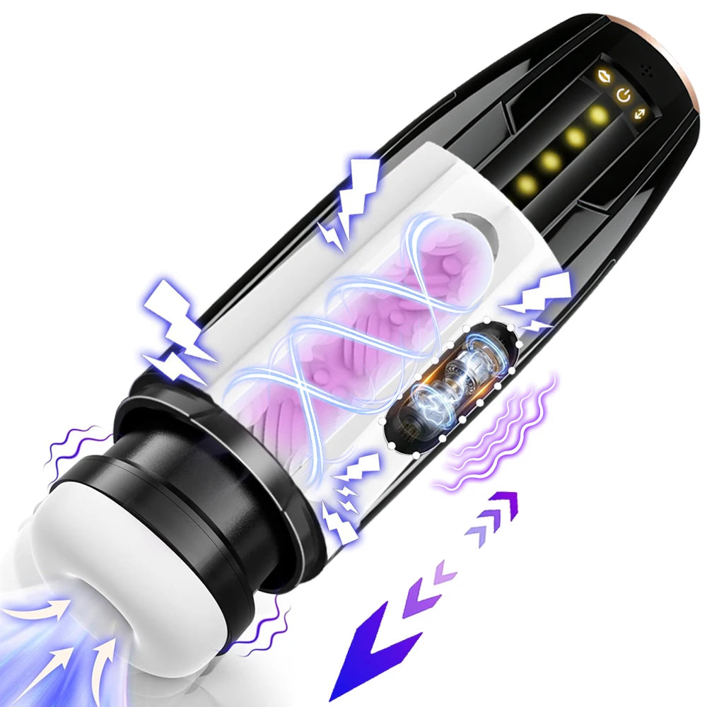 Electric 10 Frequency Telescopic Sucking Vibration Massagator Male Penis Desensitization Training Masturbator Adult Products Ürün ana görseli