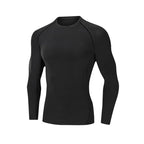 Men's Compression Long Sleeve Shirt Black Fitness T-shirt Male Running  Quick Drying Gym Top Sun Protection Sports Base Layer