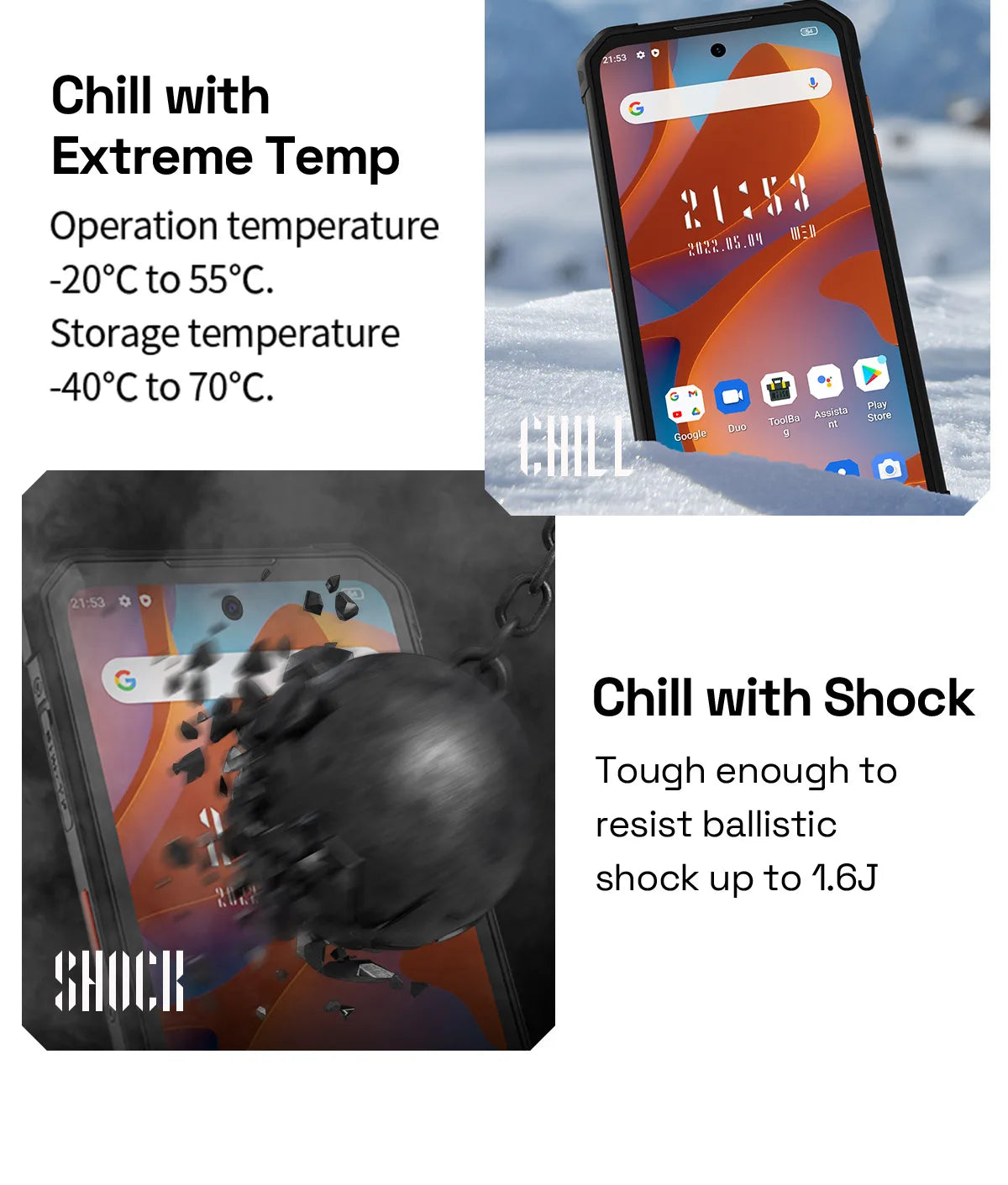 IIIF150 Air1 Rugged Phone Smartphone 5000mAh Battery 6.5" FHD+ Display 20MP Camera NFC IP68 IP69K 11.35MM Ultra-Thin Rugged