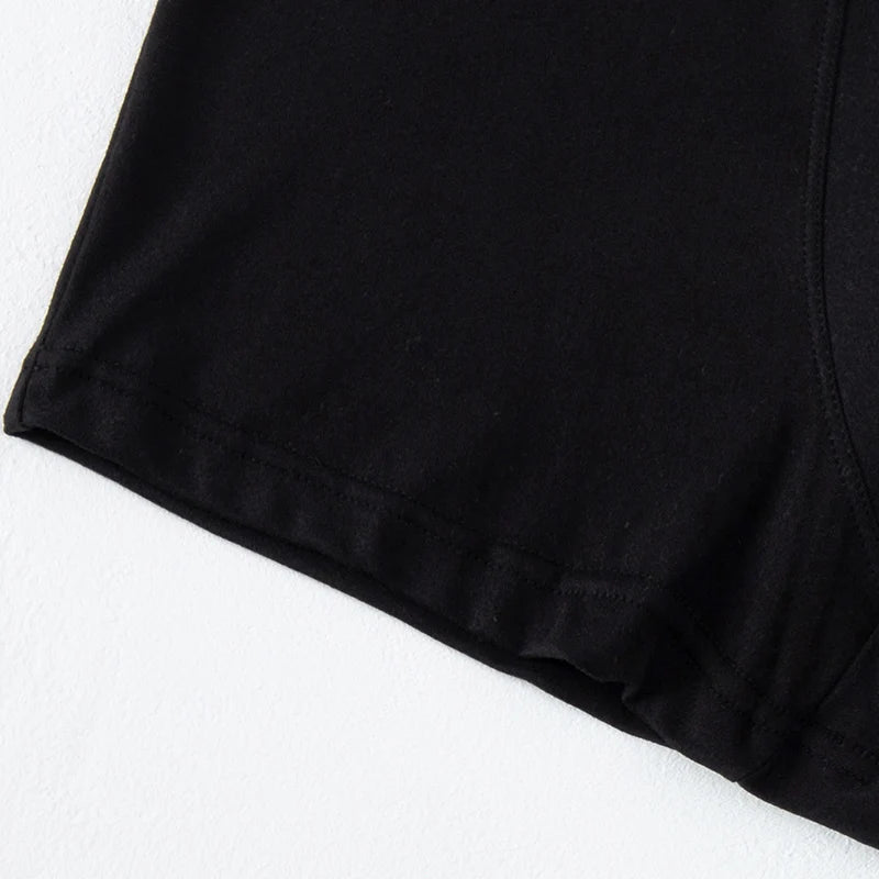 4/10 Piece Men's And Teenagers' Four Season Black Basic Versatile Elastic Waisted Underwear Boxer Shorts Plus Size Sport Shorts