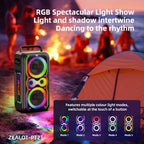 ZEALOT-PT21 200W Wireless Bluetooth Speaker , Portable Outdoor Speakers Loud with Bass Boost, Stereo Pairing, Reverse Charging,