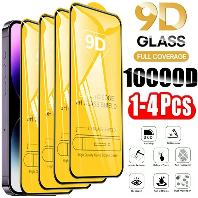 9D Screen Protector Tempered Glass for iPhone 17 16 Pro Max 16e 15 14 13 12 11 Protective Glass for iPhone X XR XS Max 7 8 Plus Main image