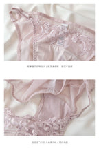 French Style Lingerie Set for Women, Thin Non-Wired Triangle Cup Bra, Lace & Embroidery Design
