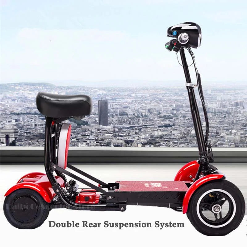 Four Wheel Electric Skateboard Portable Electric Scooters 10 Inch 36V Foldable Electric Scooter For Disabled Elderly
